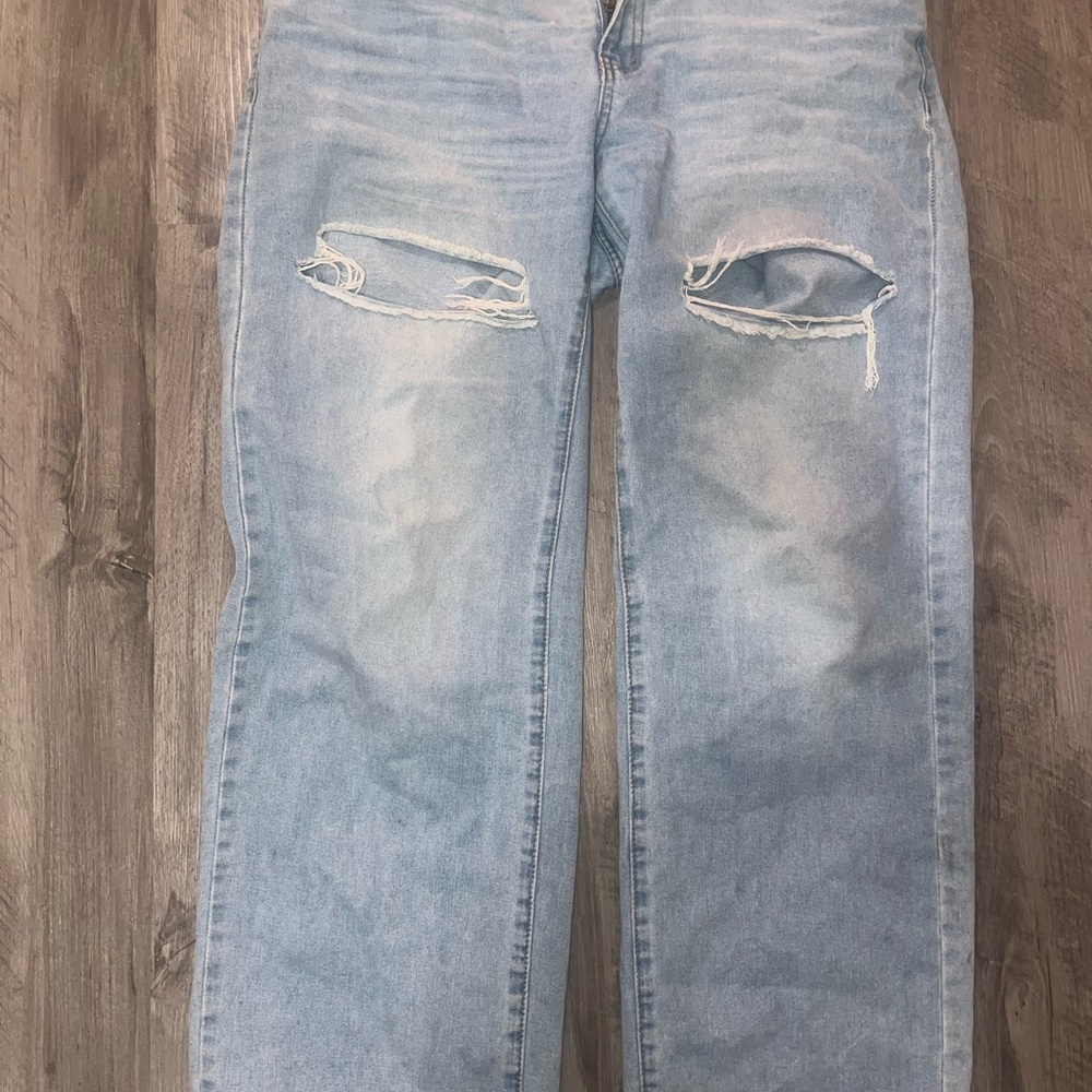 Fashion Nova Men's Light Blue Relaxed Jeans